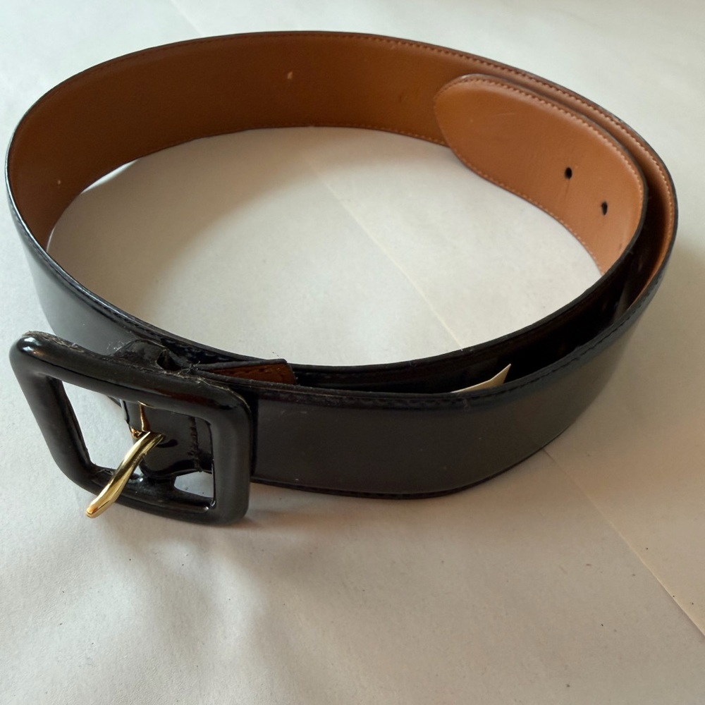 Women’s Black Patent Leather Belt - Small